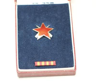 大猫徽章拍卖 第275期 南斯拉夫萨版三级游击队带盒