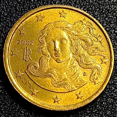 泉币菌-第67场-精品场 - 欧元 法国2002年10欧分铜币 玛丽安娜 欧盟地图 19.75MM 