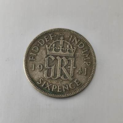 Krab外币市集Vol.21 - 英国1941年6便士银币