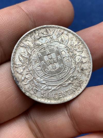 《竞宝斋》第406场 周日，周一，2场连拍 （全场包邮） 葡萄牙1914自由女神50分银币