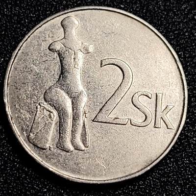 泉币菌-第67场-精品场 - 1994年 斯洛伐克 断臂坐人 2克朗硬币 22mm