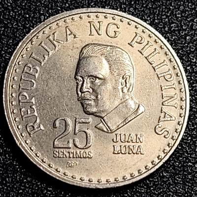 泉币菌-第67场-精品场 - 原光美品 菲律宾1981年25分 画家胡安·卢纳 铜镍锌币 21mm