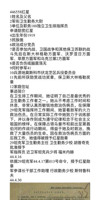 大猫徽章拍卖 第275期 苏联战功红星套 档案齐全 女军官事迹