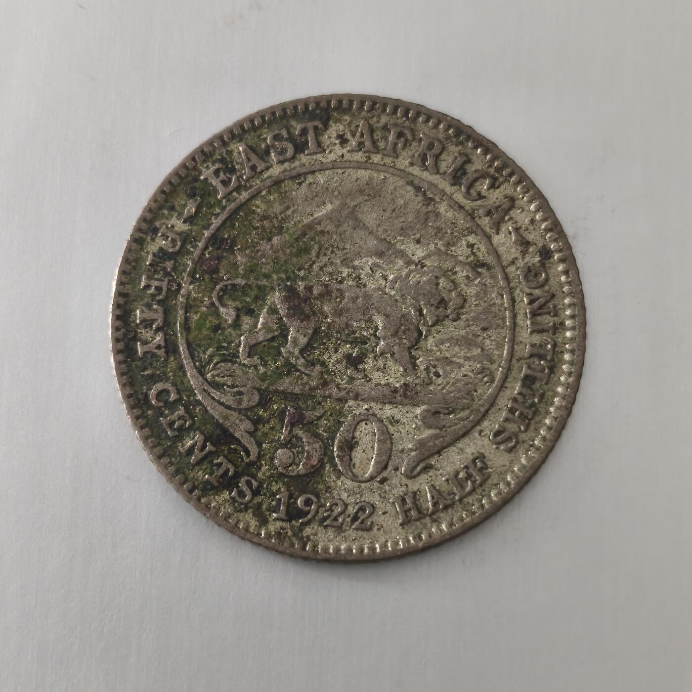 Krab外币市集Vol.21 英属东非1922年50分