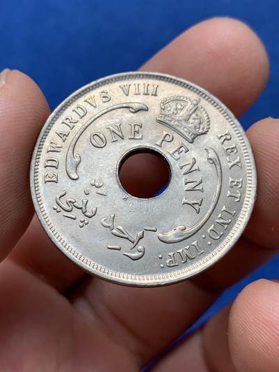 《竞宝斋》第406场 周日，周一，2场连拍 （全场包邮） 英属西非 1936年 爱德华八世 1便士镍币