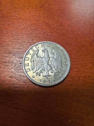 长老汇蛇年精选第三十场拍卖 1925J魏玛德国1帝国马克银币，克书MS63分160美金