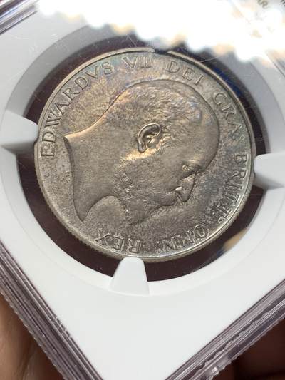 《竞宝斋》第406场 周日，周一，2场连拍 （全场包邮） NGC PF63MATTE 英国1902爱德华七世半克朗 银币