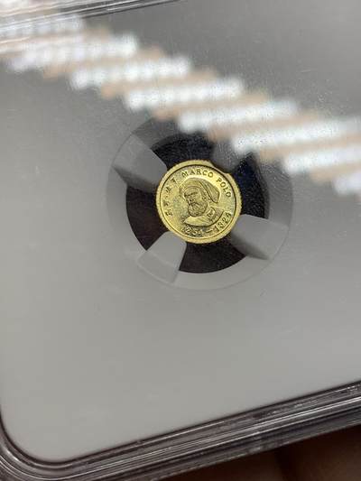 《竞宝斋》第406场 周日，周一，2场连拍 （全场包邮） NGC PF69UC 1983年马可波罗1克金币，中国最早、最小的现代金币，值得收藏，老标签，好串号。