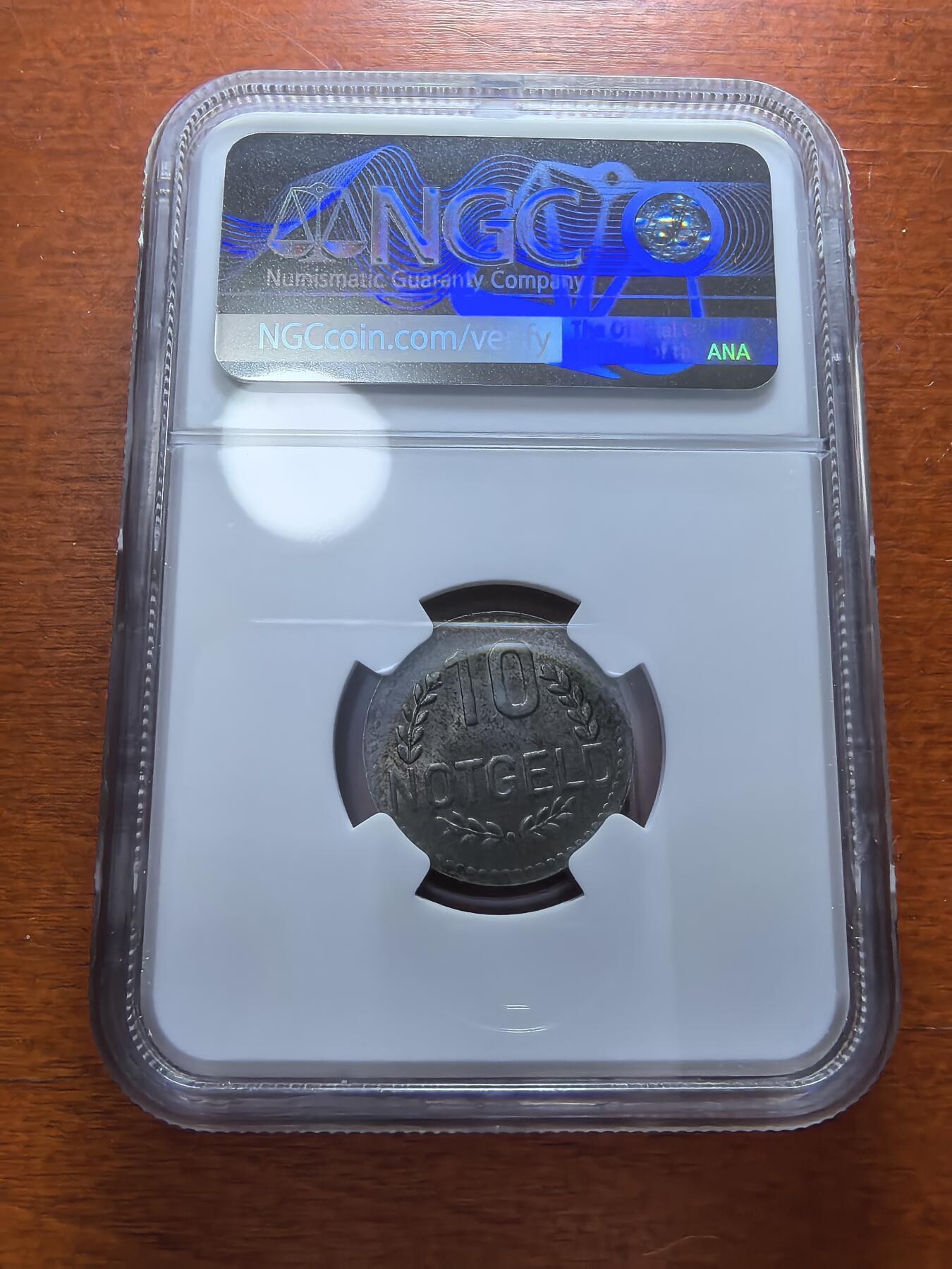 长老汇蛇年精选第二十九场拍卖 德紧威斯巴登10芬尼铁币，NGC MS62，唯一亚军，更高1枚
