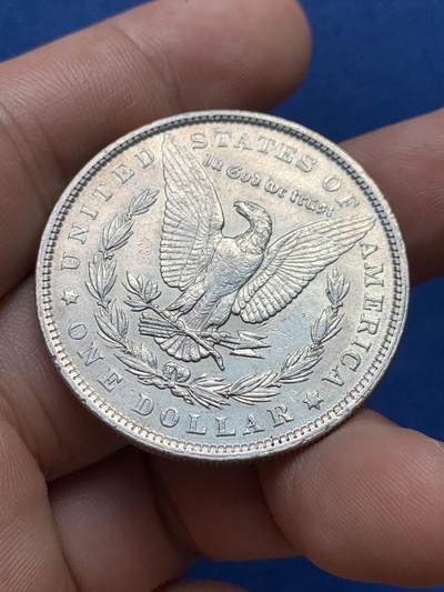 《竞宝斋》第406场 周日，周一，2场连拍 （全场包邮） 美国1885年摩根银币 带光