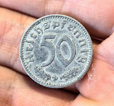 南宋泉阁俄币 外币 国币 专场第十五期【送拍无额外佣金】 - 德国 第三帝国 1943年50芬尼铝币 通货好品
