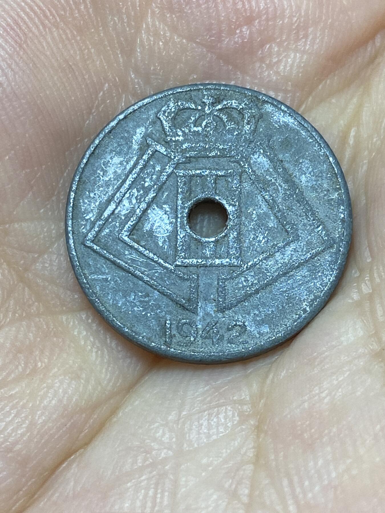 2025年第七十二场(总第九十八场）外国好品散币(免佣金) 比利时🇧🇪1942年5生丁锌币(利奥波德三世，二战德国占领时期，荷语–法语版，关门年仅发行2年)