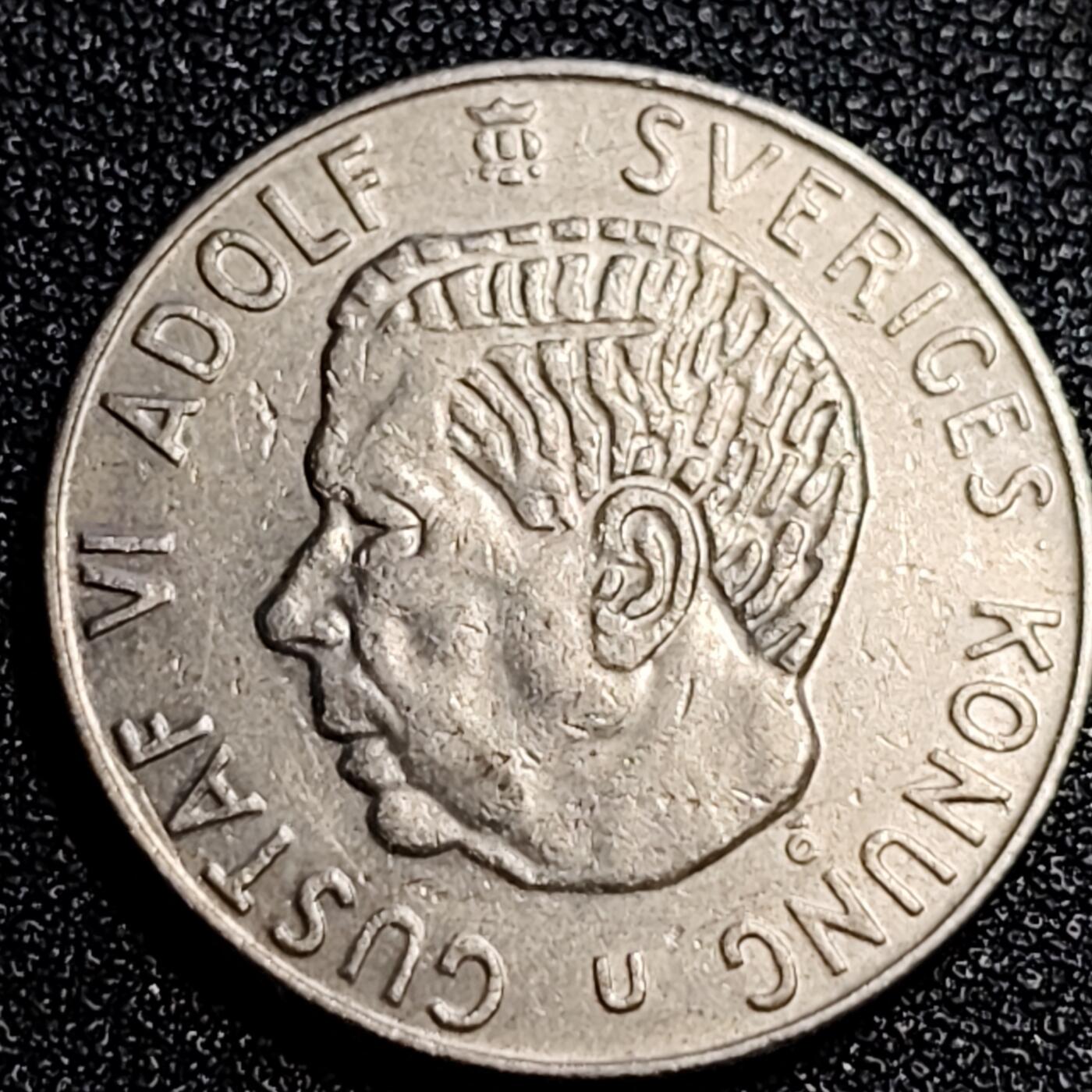 泉币菌-第67场-精品场 1973年 瑞典1克朗 古斯塔夫六世 铜镍币 25mm