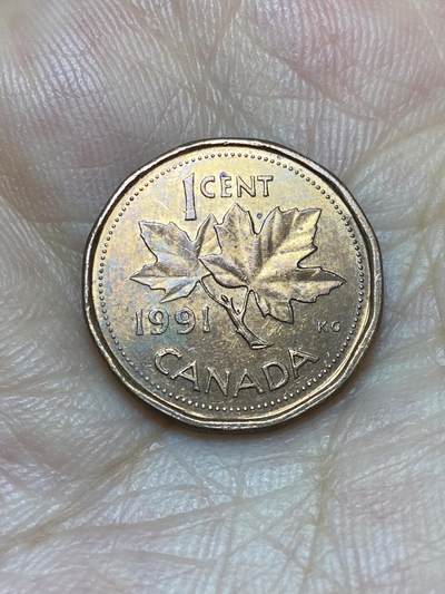 2025年第七十二场(总第九十八场）外国好品散币(免佣金) - 加拿大🇨🇦1991年1分(伊丽莎白二世中年高冠，第一版)