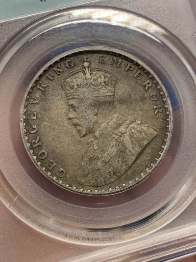 《竞宝斋》第406场 周日，周一，2场连拍 （全场包邮） 光华老盒AU55 英属印度1912乔治五世一卢比银币