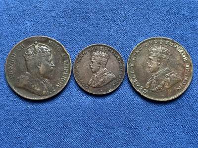 《竞宝斋》第406场 周日，周一，2场连拍 （全场包邮） 3枚一组 香港壹仙铜币