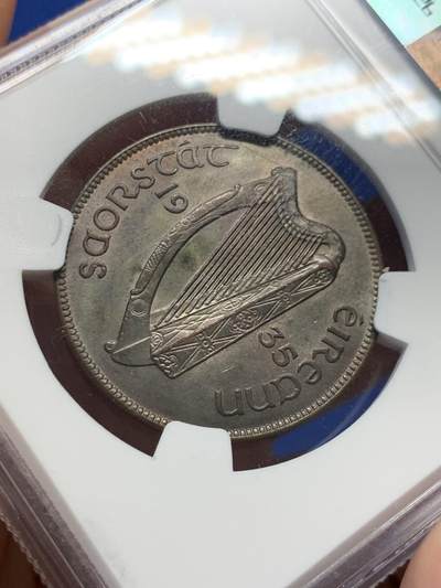 《竞宝斋》第406场 周日，周一，2场连拍 （全场包邮） NGC MS63BN 爱尔兰1935年母鸡一便士大铜币，数量远少于1928，温润巧克力包浆。状态很好，爱尔兰动物币系列，凑套必备