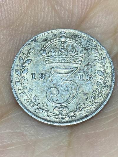 2025年第七十三场(总第九十九场）外国好品散币(免佣金) - 英国🇬🇧1916年3便士银币(乔治六世第一版，925高银)