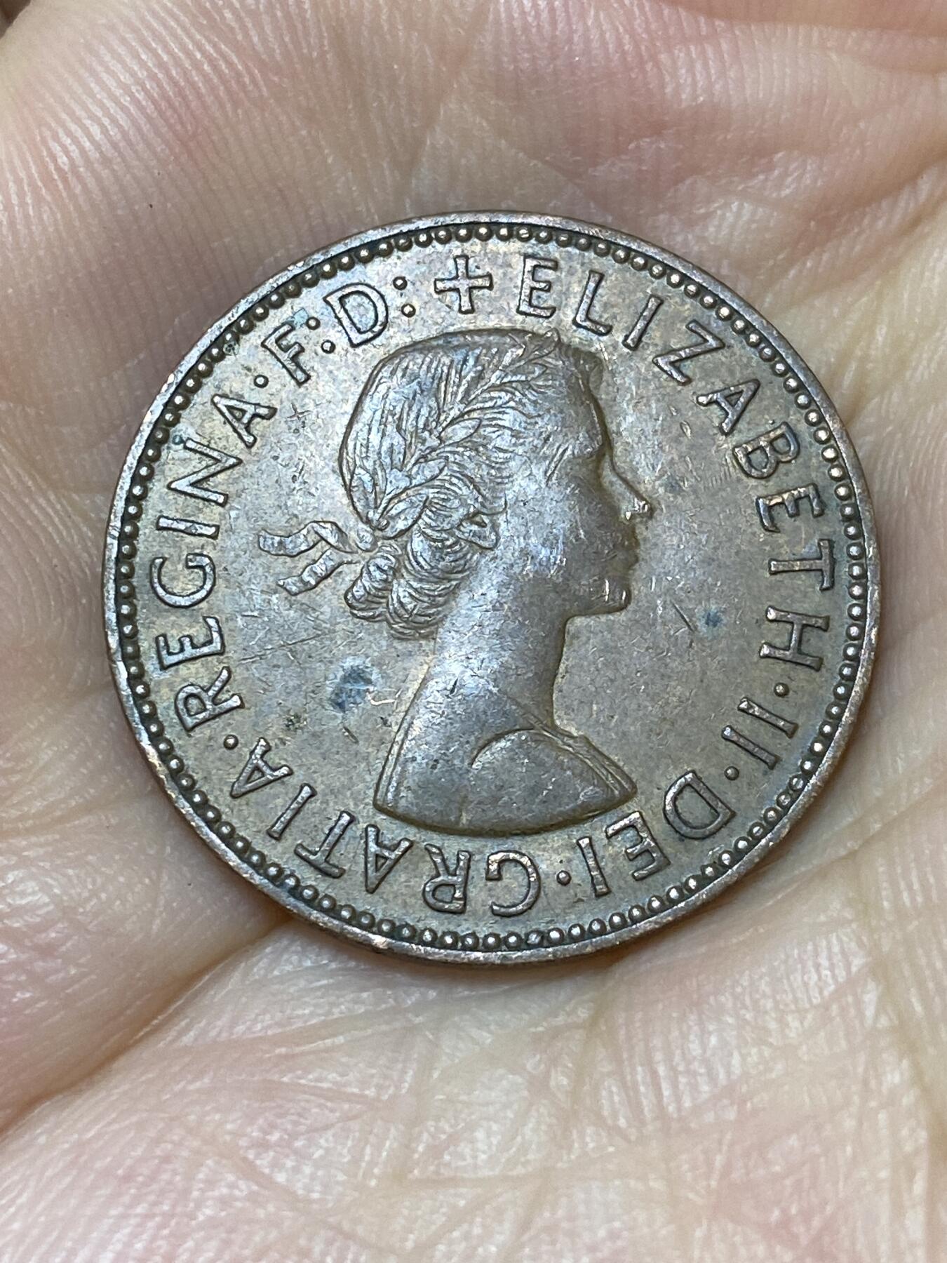 2025年第七十二场(总第九十八场）外国好品散币(免佣金) 英国🇬🇧1960年半便士(伊丽莎白二世青年桂冠第二版)