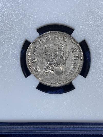 《竞宝斋》第406场 周日，周一，2场连拍 （全场包邮） ZDGS CHXF 5/4 古罗马帝国戈尔迪安三世银币，1安东尼安（相当于2狄纳里），公元238-244年，重5.27克，这个重量还是比较少见的，常见的4克多，甚至有些4克都不到。