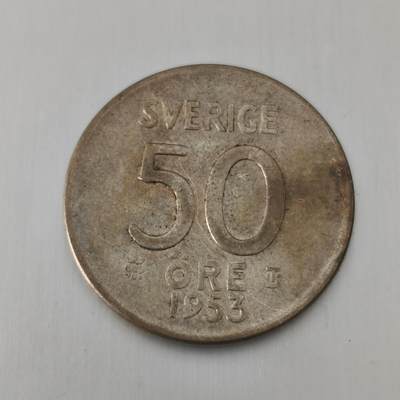 Krab外币市集Vol.21 - 瑞典1953年50欧尔银币