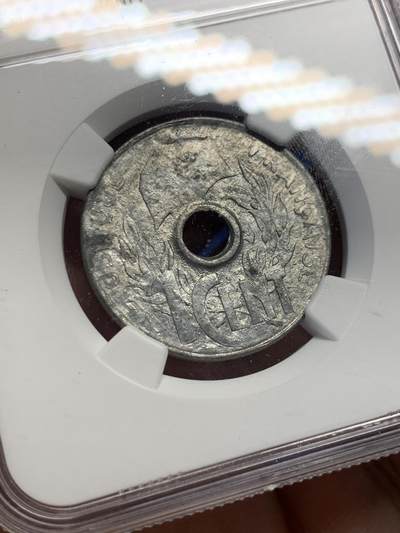 《竞宝斋》第406场 周日，周一，2场连拍 （全场包邮） NGC MS63 法属印支1941花帽1分锌币 保存非常难得