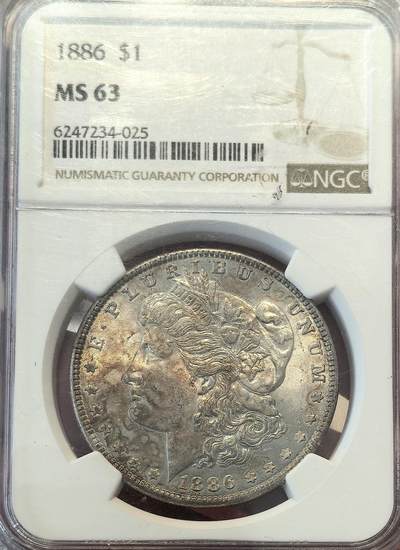 南宋泉阁俄币 外币 国币 专场第十五期【送拍无额外佣金】 - ngc ms63 美国 1886年摩根一美元银币 转光好品 值得入藏