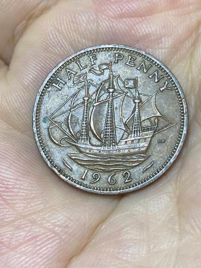 2025年第七十二场(总第九十八场）外国好品散币(免佣金) - 英国🇬🇧1962年半便士(伊丽莎白二世青年桂冠第二版)