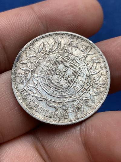 《竞宝斋》第406场 周日，周一，2场连拍 （全场包邮） 葡萄牙1914自由女神50分银币