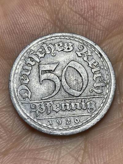 2025年第七十二场(总第九十八场）外国好品散币(免佣金) - 德意志魏玛共和国1920年50芬尼(J标汉堡造)