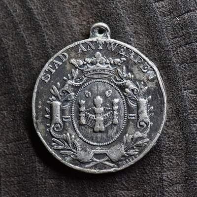 【良泉】第36期【直播场】8月21日晚19.30点开拍！173组，西方古代钱币、杂项专场 - 【藏家出品C】【比利时】纪念第一座荷兰语剧院发行的纪念章，1869年8月23日铸造，8.3克