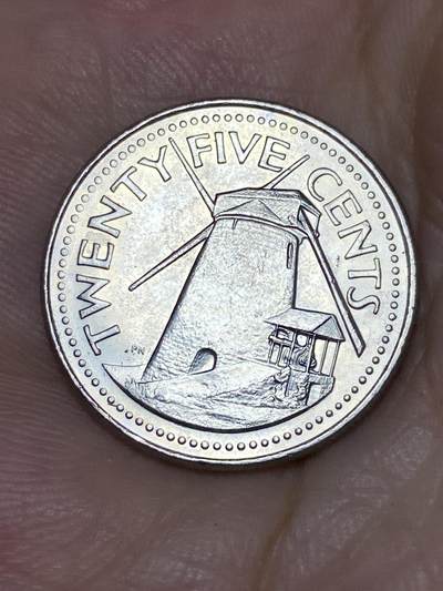 2025年第七十三场(总第九十九场）外国好品散币(免佣金) - 巴巴多斯🇧🇧1998年25分(第一套，铜镍材质无磁版)