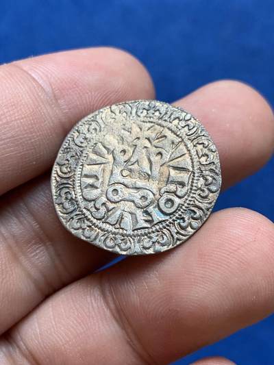 《竞宝斋》第406场 周日，周一，2场连拍 （全场包邮） 法国 1285-1305 菲利普四世 1 格罗斯 中世纪打制银币 3.58克