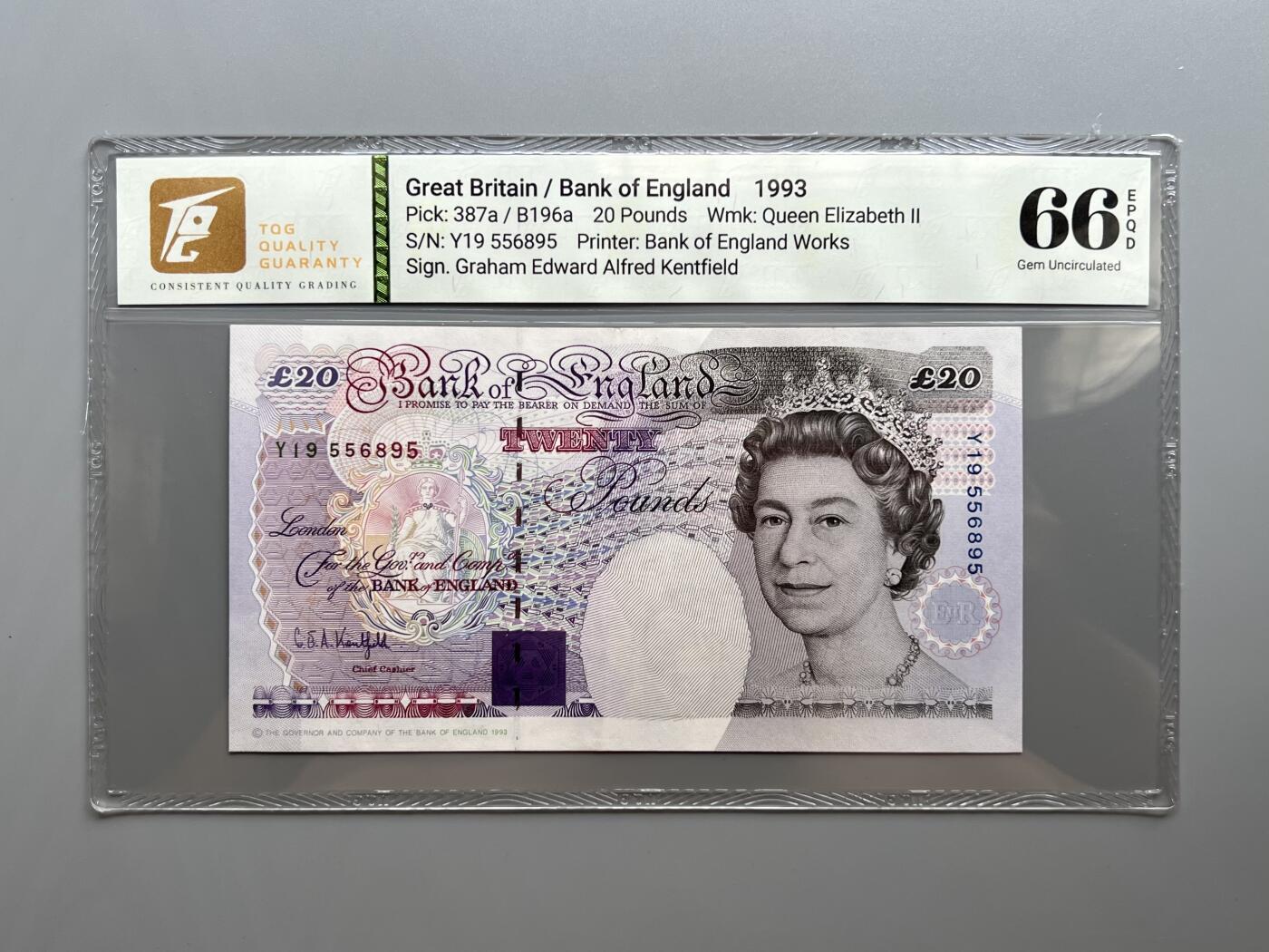 TQG 66 英国1993年E系列20英镑纸币数字版