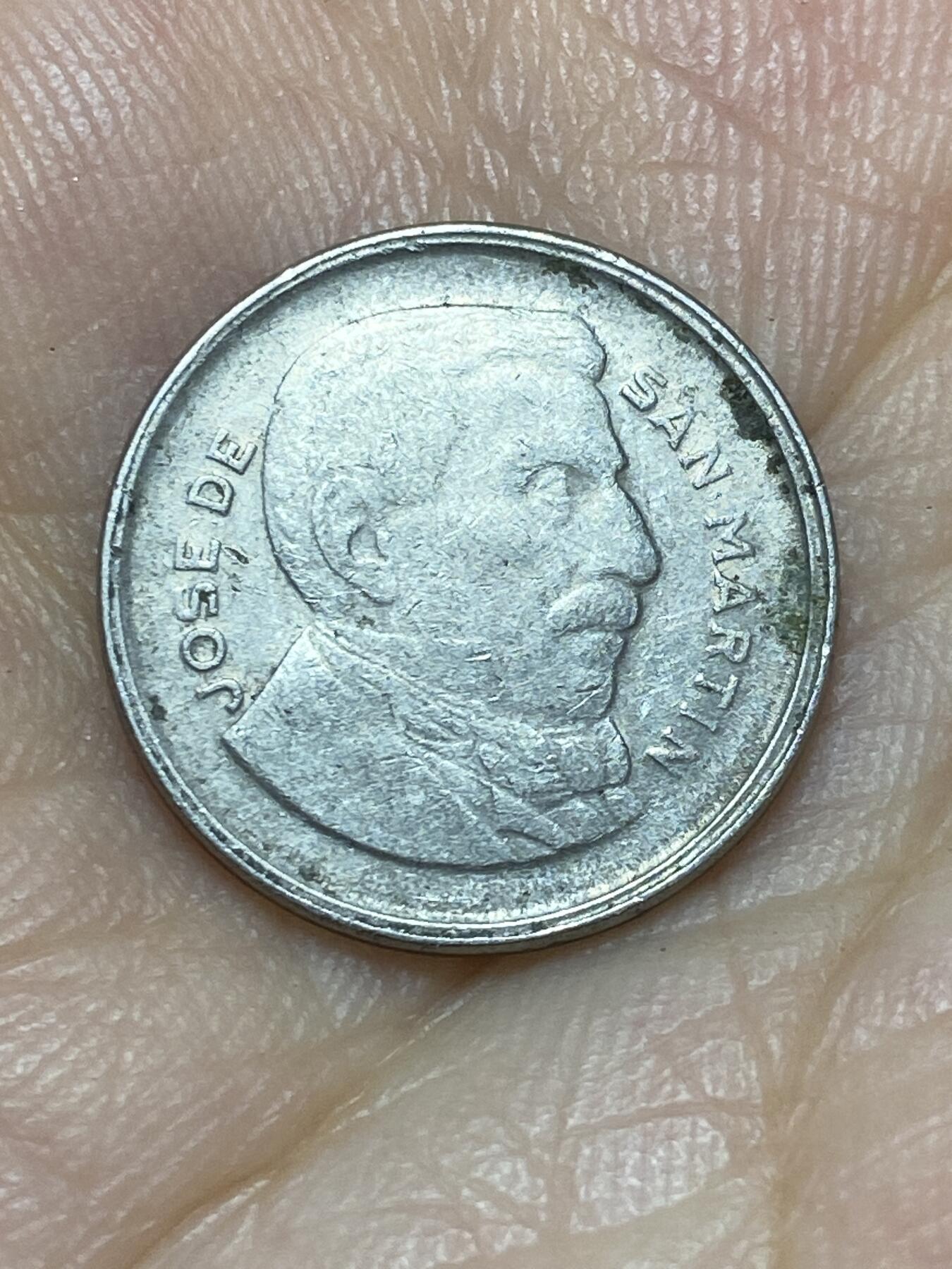 2025年第七十二场(总第九十八场）外国好品散币(免佣金) 阿根廷🇦🇷1955年5分(圣马丁图案第三版，仅发行3年，铜镍包钢材质)