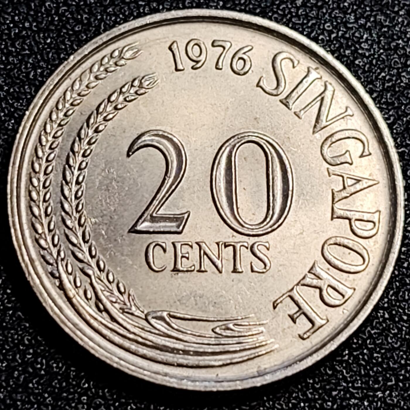 泉币菌-第67场-精品场 原光美品 高币值 1976年 新加坡20分 海洋动物-剑鱼 24mm 