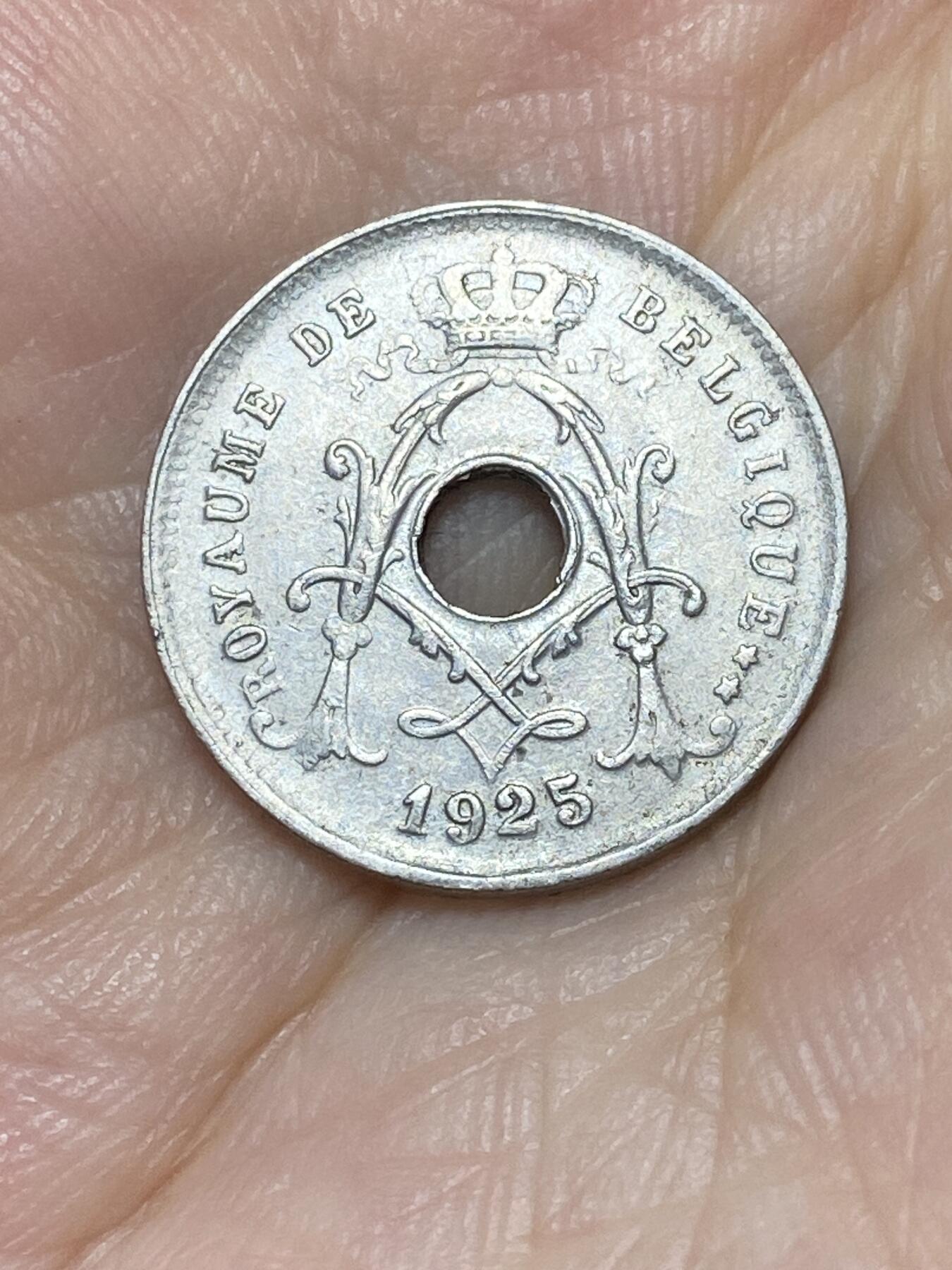 2025年第七十二场(总第九十八场）外国好品散币(免佣金) 比利时🇧🇪1925年5生丁(阿尔贝一世时期，法语版)