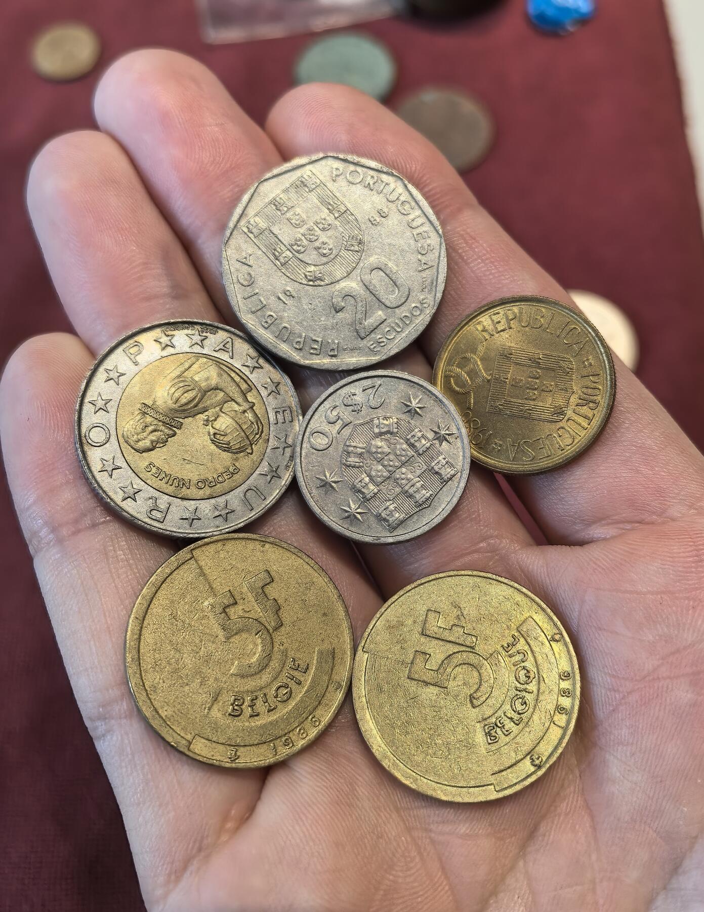 南宋泉阁俄币 外币 国币 专场第十五期【送拍无额外佣金】 葡萄牙和比利时钱币一组六枚 好品