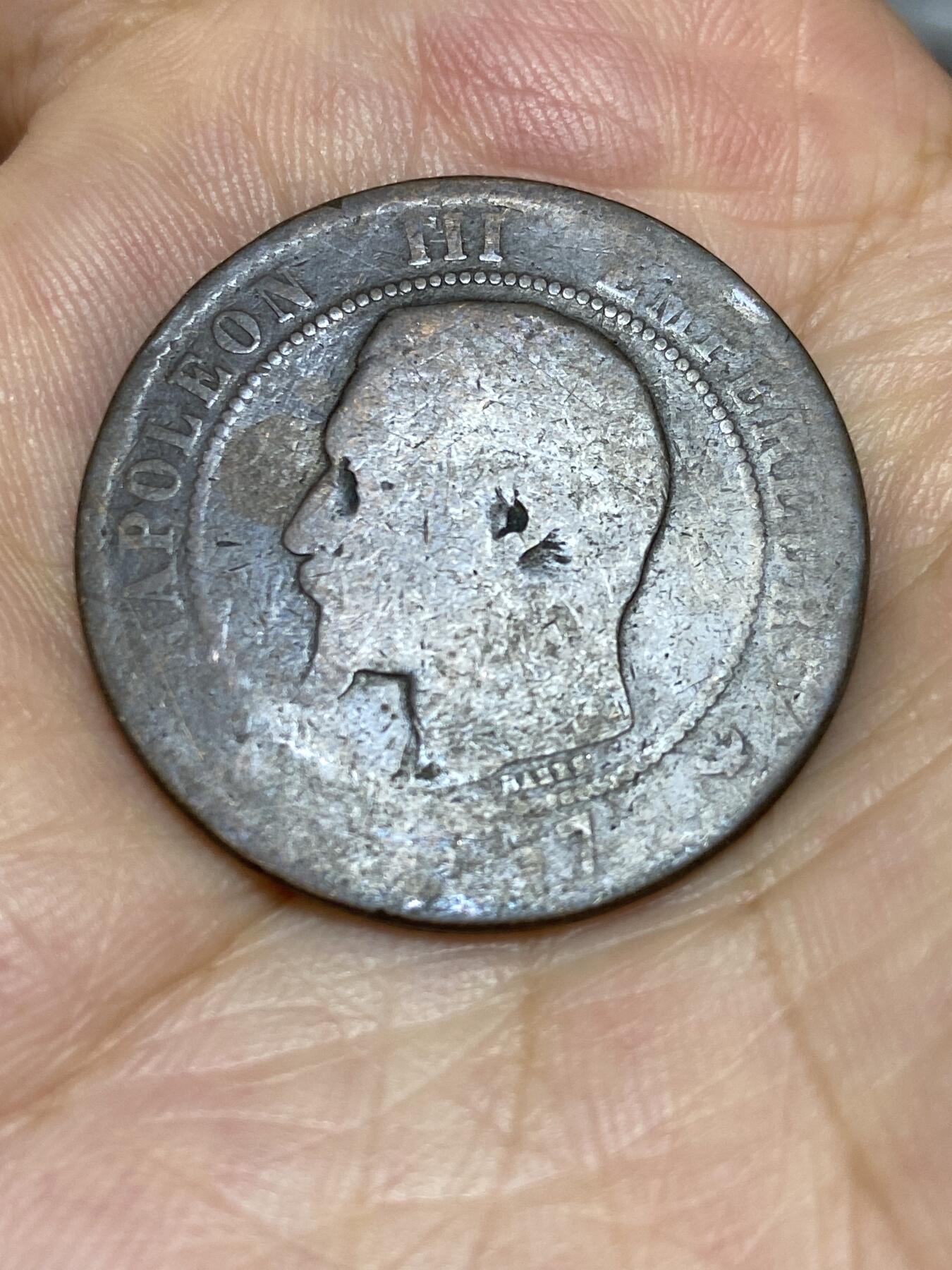 2025年第七十二场(总第九十八场）外国好品散币(免佣金) 法兰西第二帝国1857年10生丁(拿破仑三世前期，W标，里尔造)