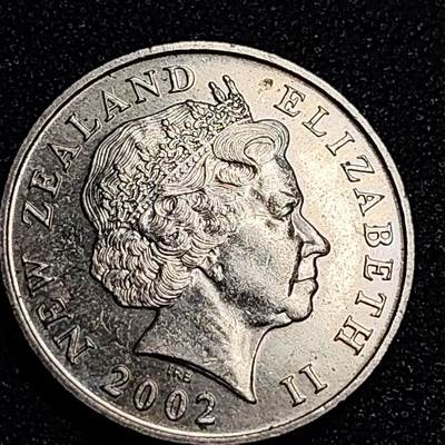 泉币菌-第67场-精品场 英属新西兰 10分硬币 毛利人面具 伊丽莎白二世 女王24mm