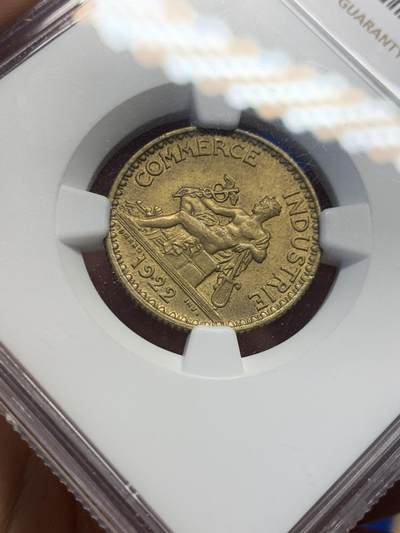 《竞宝斋》第406场 周日，周一，2场连拍 （全场包邮） NGC MS64 法国1922商务部1法郎，墨丘利像，经典设计，好品相少见