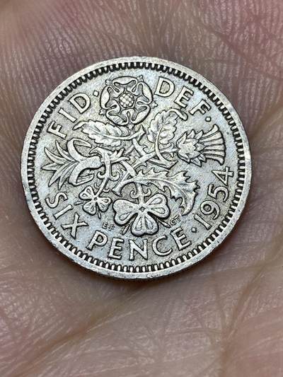 2025年第七十二场(总第九十八场）外国好品散币(免佣金) - 较少–英国🇬🇧1954年6便士(伊丽莎白二世青年桂冠，第二版首发年)