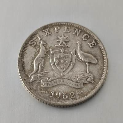 Krab外币市集Vol.21 - 澳大利亚1962年6便士银币