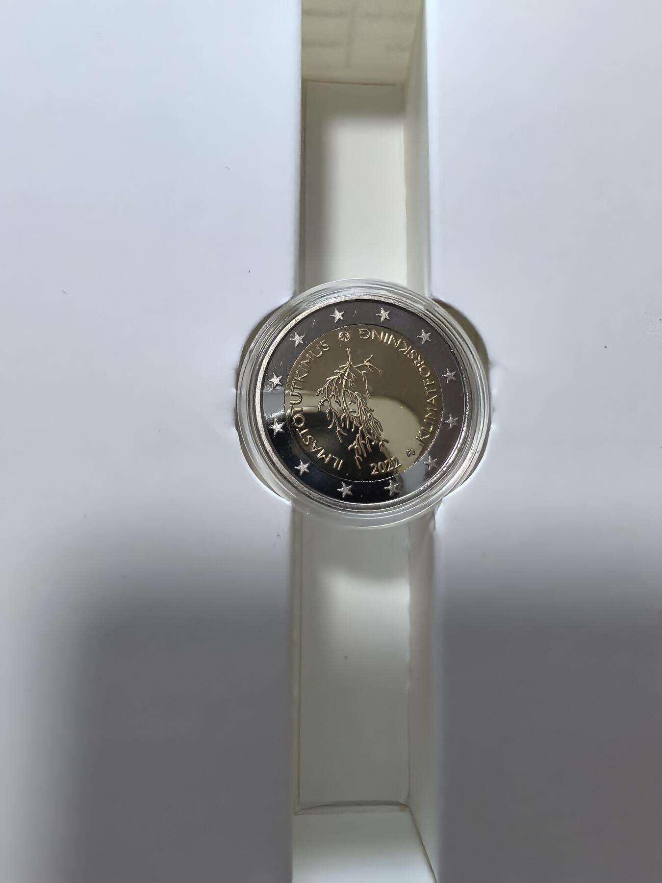 长老汇蛇年精选第二十九场拍卖 2022芬兰气候研究2欧元精制双色币，盒证全，5500枚