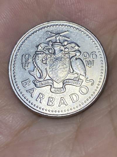 2025年第七十三场(总第九十九场）外国好品散币(免佣金) 巴巴多斯🇧🇧1996年25分(第一套，铜镍材质无磁版)