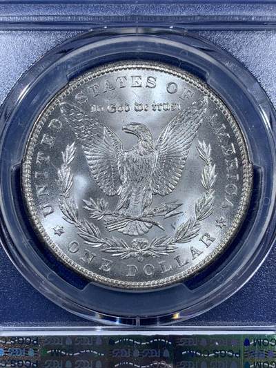 《竞宝斋》第406场 周日，周一，2场连拍 （全场包邮） PCGS MS65 美国1898年摩根O版1美元银币 白净犀利