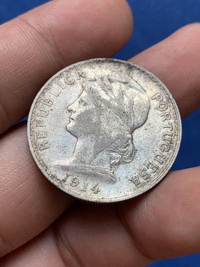 《竞宝斋》第406场 周日，周一，2场连拍 （全场包邮） 葡萄牙1914自由女神50分银币