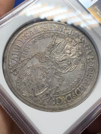 《竞宝斋》第406场 周日，周一，2场连拍 （全场包邮） 冠军分 NGC MS62 神圣罗马帝国 1663年 萨尔茨堡 抱婴泰勒银币 同分2019年8200成交 本枚略低评