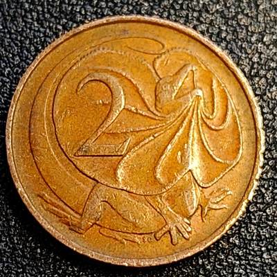 泉币菌-第67场-精品场 - 美品 1966年 英属澳大利亚2分铜币 伞蜥蜴斗篷蜥 21.5mm