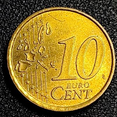 泉币菌-第67场-精品场 欧元 法国2002年10欧分铜币 玛丽安娜 欧盟地图 19.75MM 